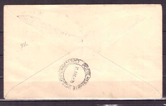 UNION  of South Africa.  Airmail from Germiston to Cap Town 1929. Cover.