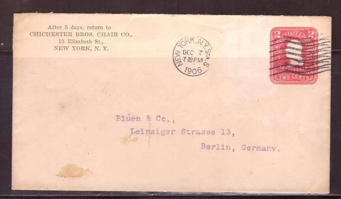 USA 1906 Cover from New York too  Berlin.