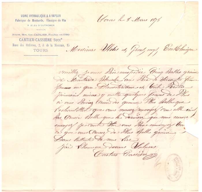 France. Folder, 1879  France to Holland