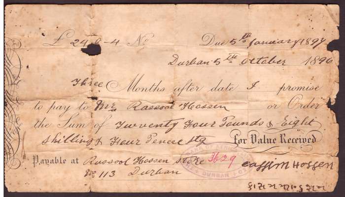 UNION of South AFRICA.  Revenue stamps. Mixt condition. BANK OF AFRICA  1896.