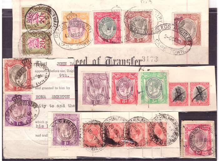 UNION of South AFRICA.  Revenue stamps. Mixt condition.