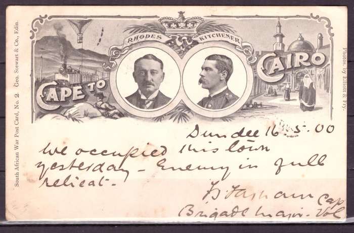 South African War Post Card No. 2.  RARE. British Army Post Office in Dundee to Dartford 1900.