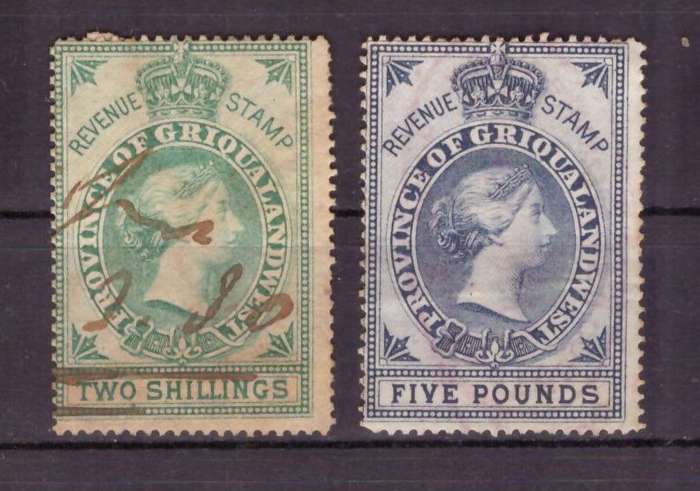 UNION of South AFRICA. Griqualand West  Q. Victoria. Mixt condition.5 pound now gum.