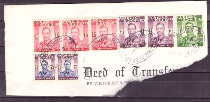 Southern Rhodesia.  Revenue stamps. Mixt condition.