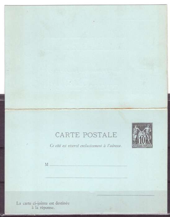 Post Cart  France . dabel 10c