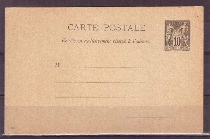 Post Cart  France .  10c