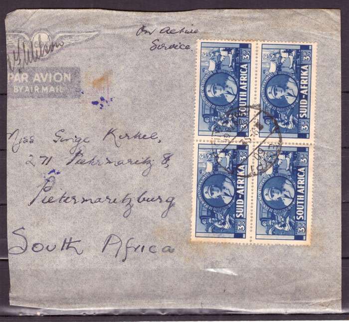 UNION  of South Africa. South African Army Post Offices in Egypt World War II