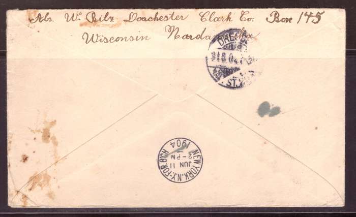 USA 1904 Cover from Dorchester to Dresden  Germany.