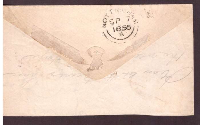 England cover 1855  from Birmingham to Nottecham