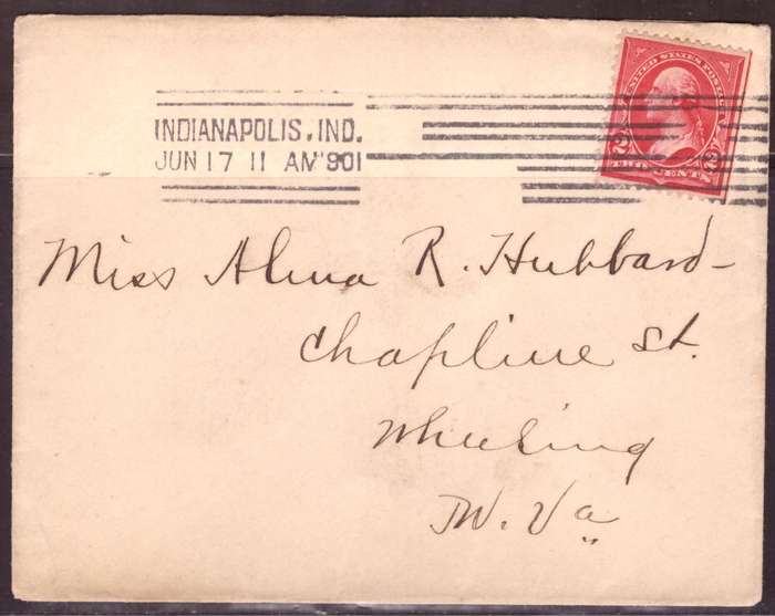 USA 1901 Cover from Indianapolis too Wheeling.