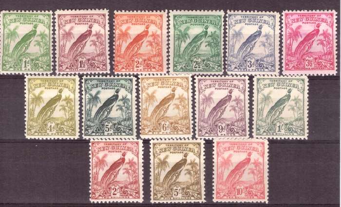 New Guinea  SG. cat #177-188  MH. from 1d to 10/. 1932.