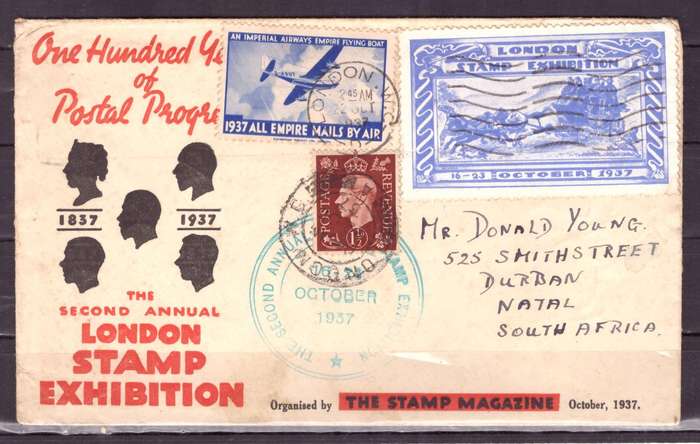 Great Britain. George VI 1937  London Stamp Exhibition. Very nice cover.