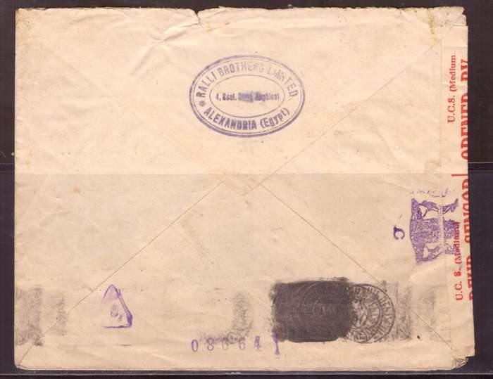 Egypt . Cover 1944 from Alexandria too Durban .Nice dabel Censor.