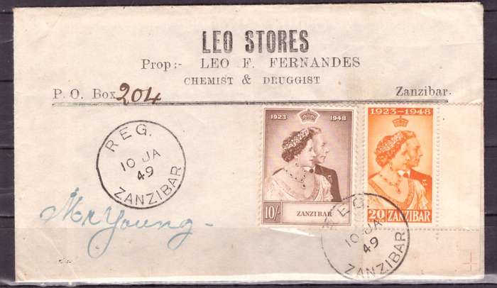 Zanzibar. 1949 cover With story.