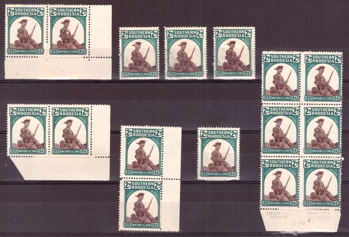 Southern Rhodesia 1943  #61. with all catalogue Varieties.