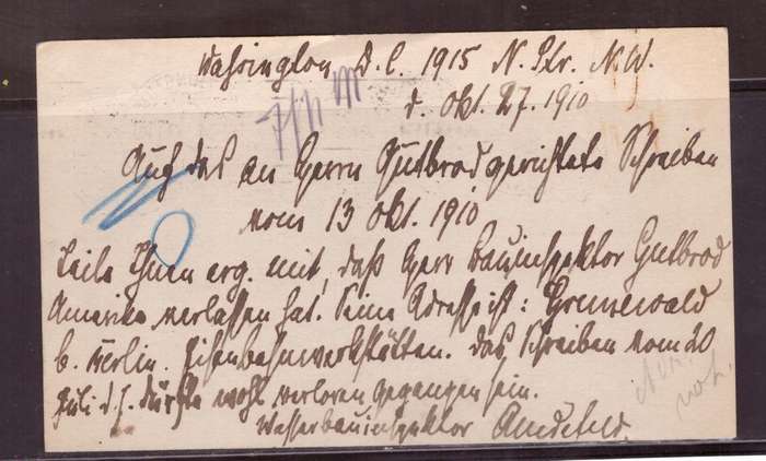 USA Post cart 1910  from  Washington too  Berlin