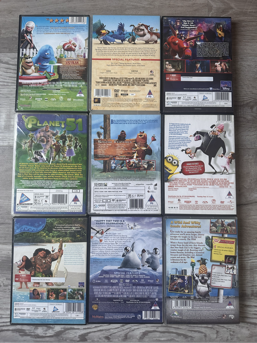 Variety of 9 Kids dvds