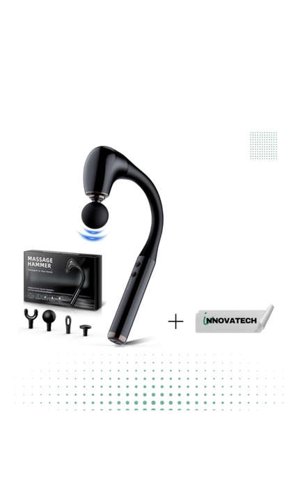 Massage Gun with Upgraded Extension Handle Deep Tissue Back Massager