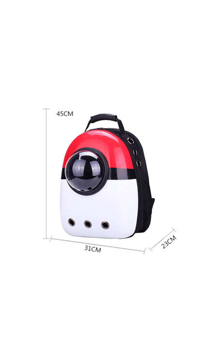 Portable Travel Space Capsule Pet Carrier Backpack - Red & WhitePortable Travel Space Capsule Pet Ca