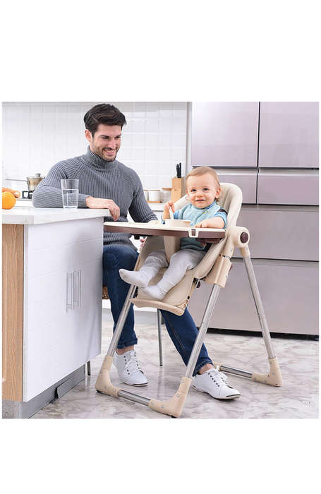 Adjustable Multifunctional Baby Dining High Chair - Creamy Beige