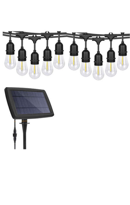 2 Pack-5-meter 10 bulb retro string light and solar panel