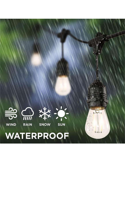 2 Pack-5-meter 10 bulb retro string light and solar panel
