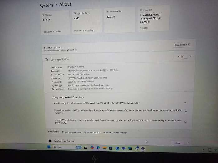 HP ZBOOK FURY 17 G7 MOBILE WORKSTATION