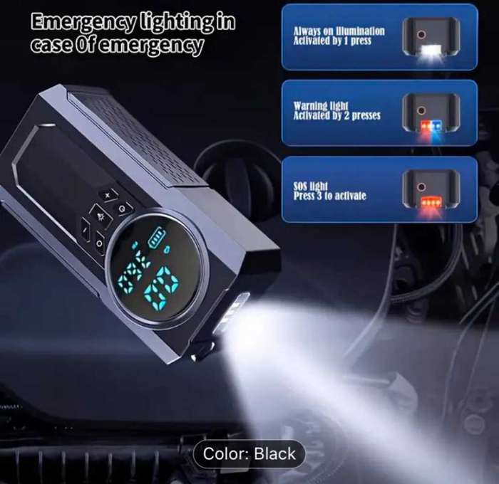 4 in 1 Car jumpstarter (1pc multifunction Portable Jumpstarter with Air compressor) GREAT SPECIAL