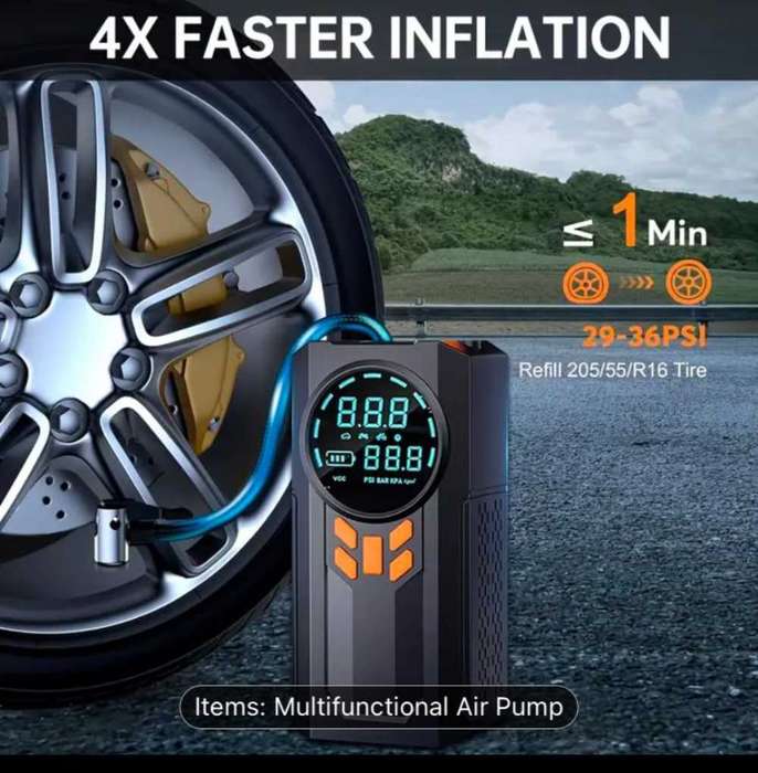 4 in 1 Car jumpstarter (1pc multifunction Portable Jumpstarter with Air compressor) GREAT SPECIAL