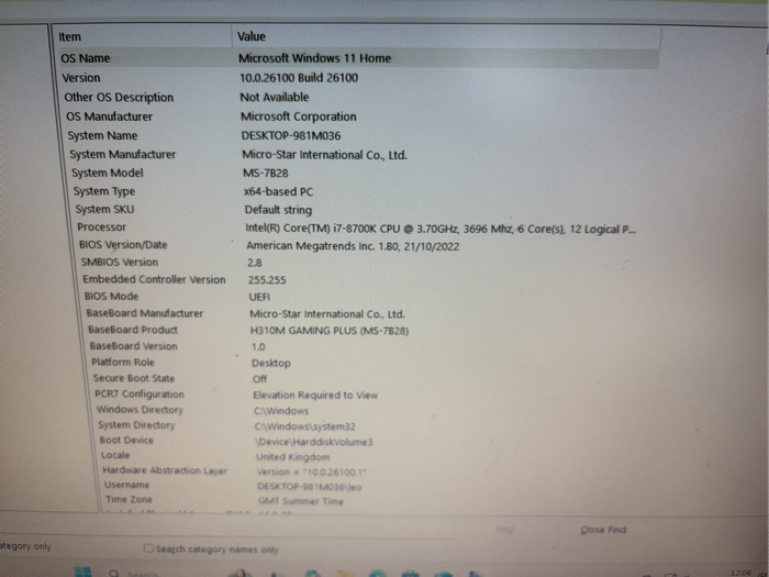 Desktop PC Windows 11 Pro
