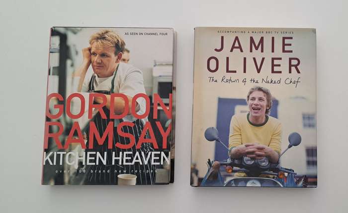 2x Cooking books Gordon Ramsay Kitchen Heaven & Jamie Oliver The Return Of The Naked Chef