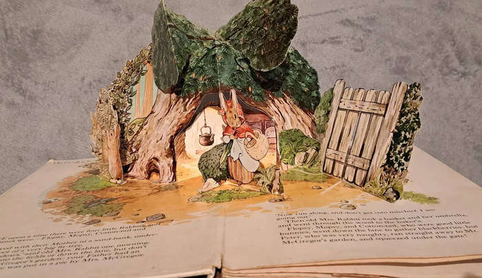 The Peter Rabbit Pop-Up By Beatrix Potter 1983 picture books kids children youngsters toddlers class