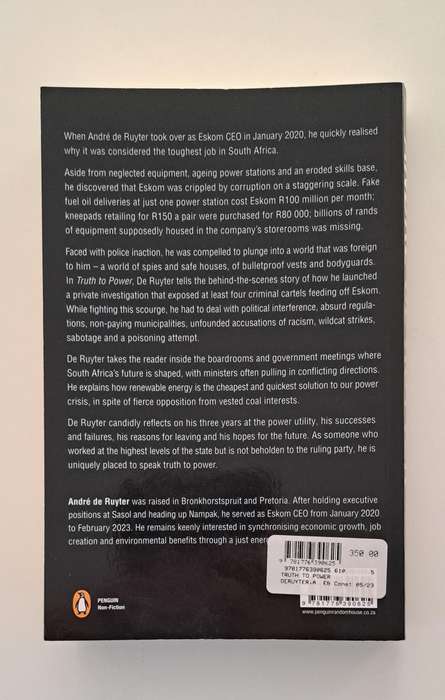 Truth to Power My 3 Years Inside Eskom André de Ruyter political South Africa corruption true crime