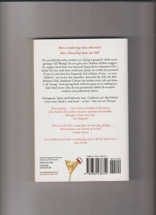 Confessions Of A Bad Mother By Stephanie Calmen chic lit hilarious funny guide to motherhood