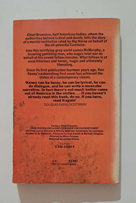 One Flew Over The Cuckoo's Nest Ken Kesey (1972) classic mental health psychology school banned book