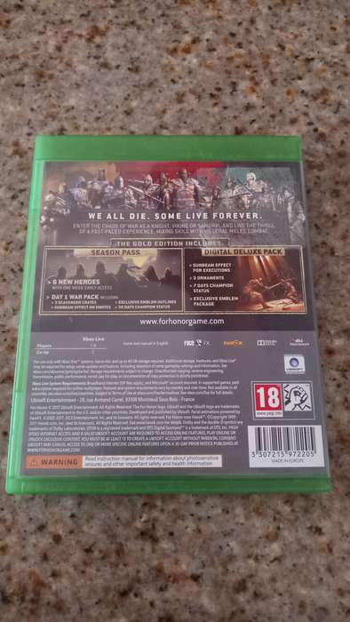 XBOX ONE GAME | FOR HONOR GOLD EDITION