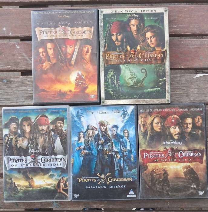 5 x Pirates Of The Caribbean Dvd Collection