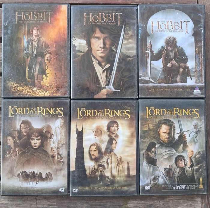 6 x Lord of The Rings & The Hobbit Dvd Collection