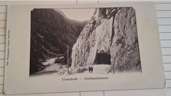 Antique Postcard - Urnerloch -  Gotthardstrasse, Interlaken Switzerland.
