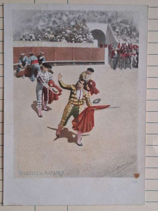 Antique Postcard - Spain - "Applause for the Matador"/ "Aplausos al Matador"  - Calleja Madrid No 5