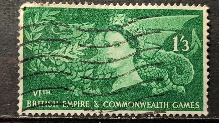 1958 - UK - 1´3Sh´P - Flag with British Empire and Commonwealth Games Emblem