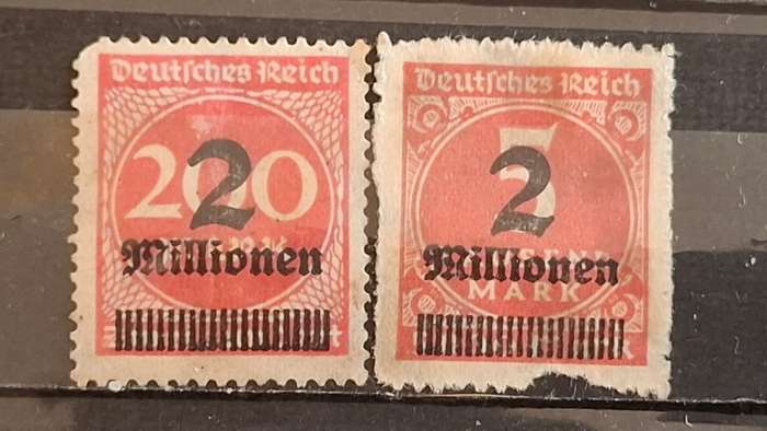 1923 -  German Empire  - Unused - 2/200Mi.Mk./Mk. + 2/500Mi.Mk./Mk. - Daily Stamps