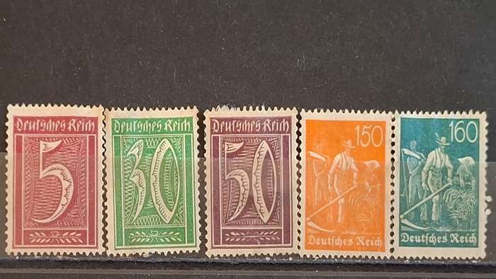 1922 -  German Empire  - Unused - 40Pfg. + 25Pfg. + 150Pfg. + 160Pfg. - Daily Stamps