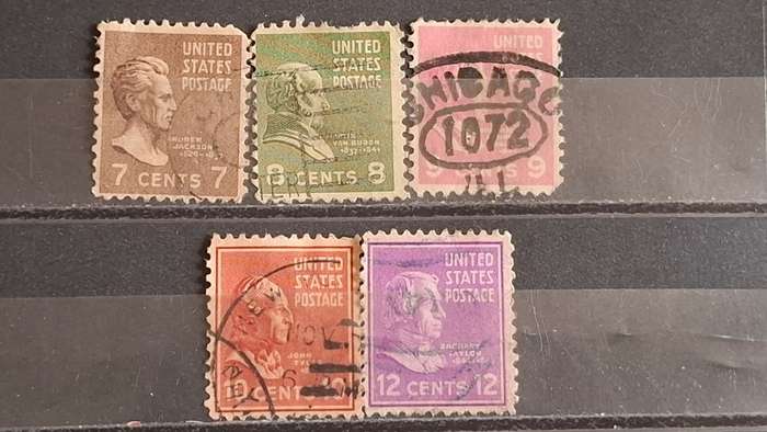 1938-1939 - USA - 7C + 8C +  9C + 10C + 12C - Presidential Issue
