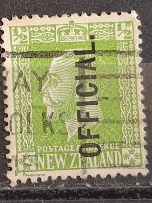 1915-1919 - New Zealand - ½P - King George V  - Overprinted "OFFICIAL"