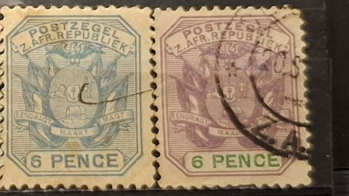 1895-1897 - Zuid Afrikaansche Republiek - 6P + 6P - Coat of Arms