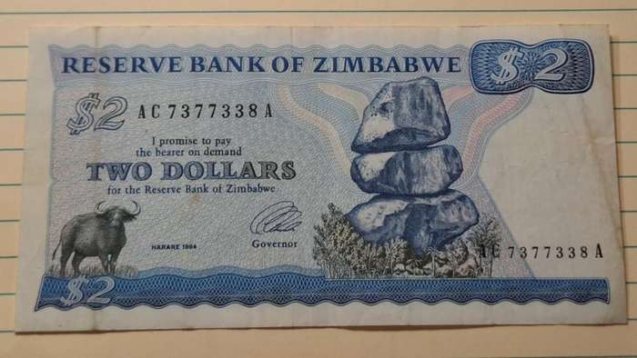 1994 - Zimbabwe - $ 2 - Leonard Ladislas Tsumba - Demonetised Aug 2006 - AC 7377338 A