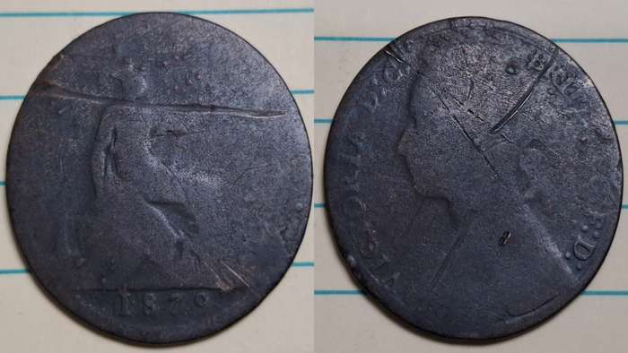 1879 - UK - Penny - Victoria - Demonetised Aug 1971 - Bronze