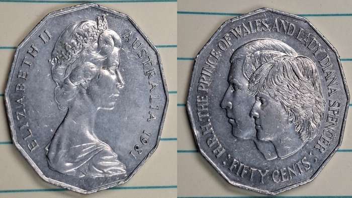 1981 - Australia - 50 Cents - Circulating commemorative coins: Royal Related 50 Cent Coins  Wedding