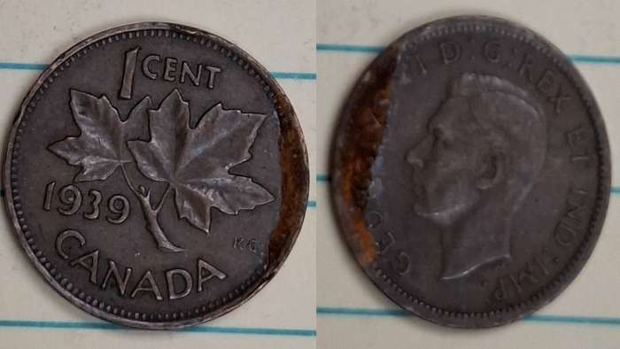 1939 - Canada - 1 Cent - George VI - Demonetised No - Bronze